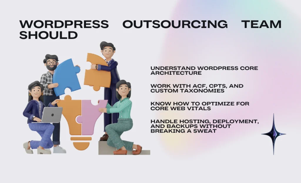 WordPress outsourcing team should